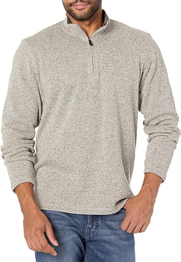Men's Long Sleeve Fleece Quarter-Zip Sweater by Wrangler Authentics