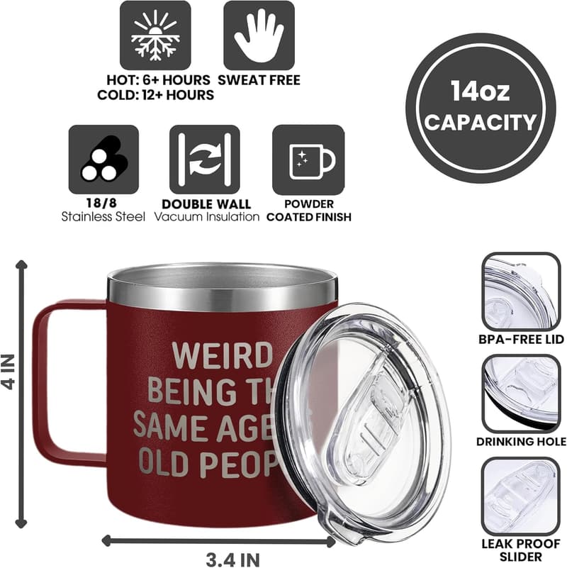 40th to 80th Birthday Red Coffee Mug for Men