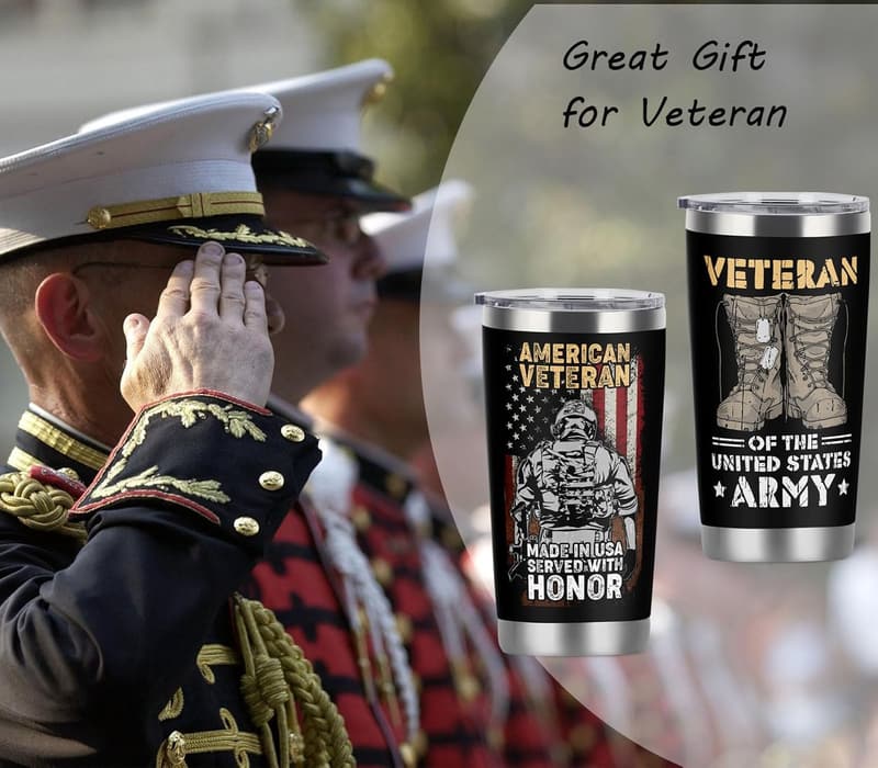 Veteran's Day Gift: 20 oz Travel Tumbler for Army Veterans