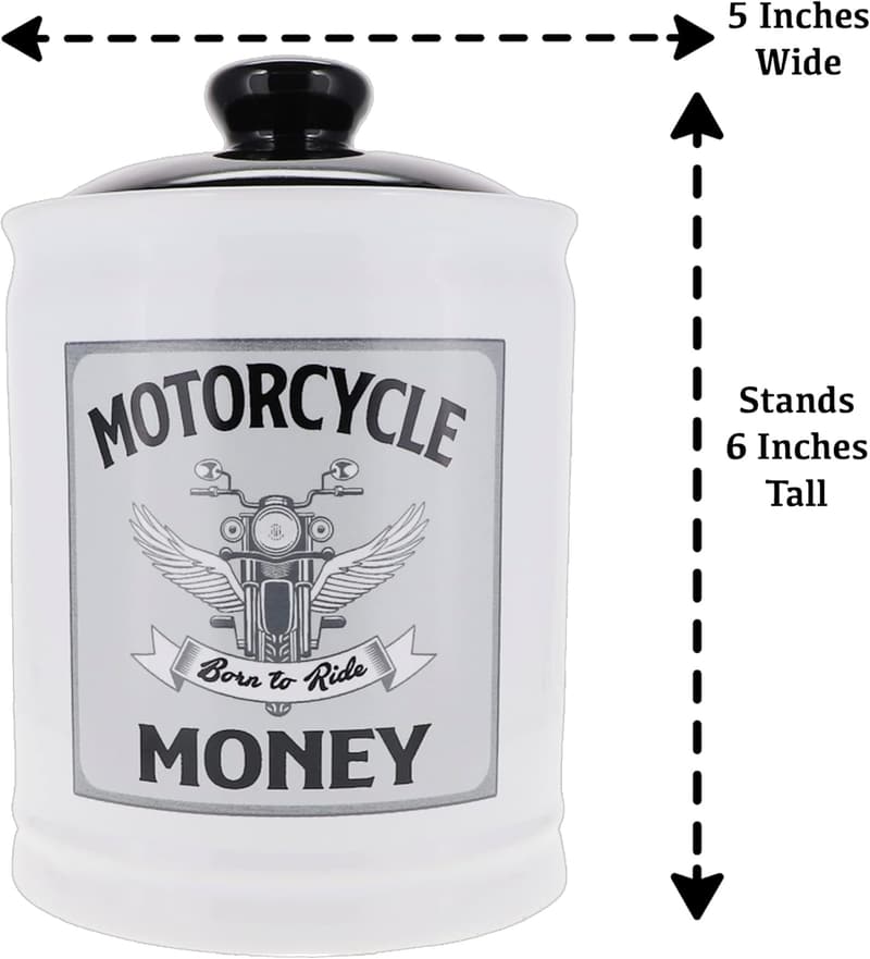 Biker Gift: Motorcycle Money Piggy Bank and Candy Jar
