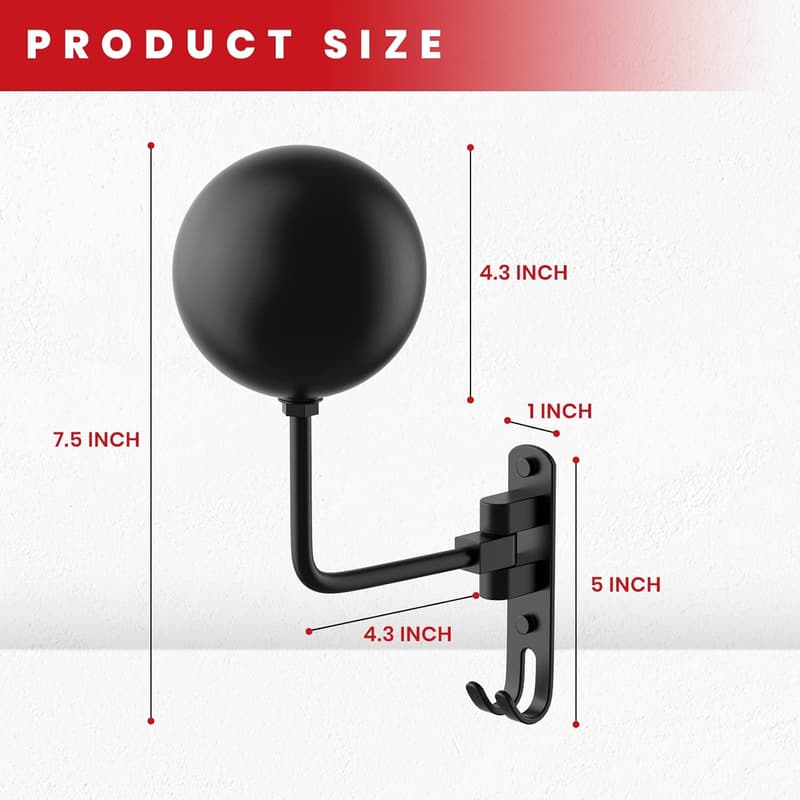 Motorcycle Helmet Wall Mount with 180° Swivel Holder
