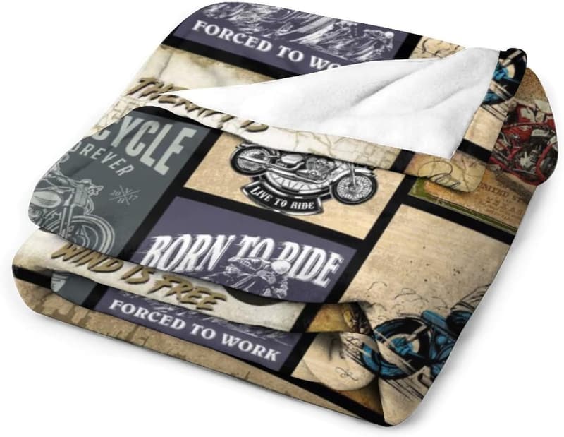 Motorcycle Throw Blanket for Men and Women - Soft Plush 50