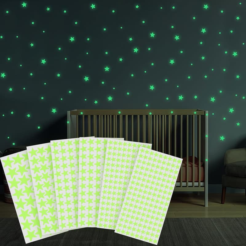 Glow in the Dark Star Stickers - 514pcs 3D Wall Decor for Kids