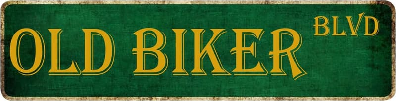 Biker Garage Metal Sign for Men - 4x16 Inch Decor