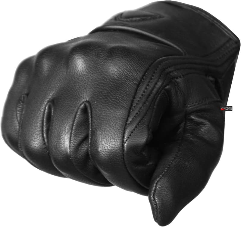Men's Premium Leather Biker Gloves for Motorcycle Riding