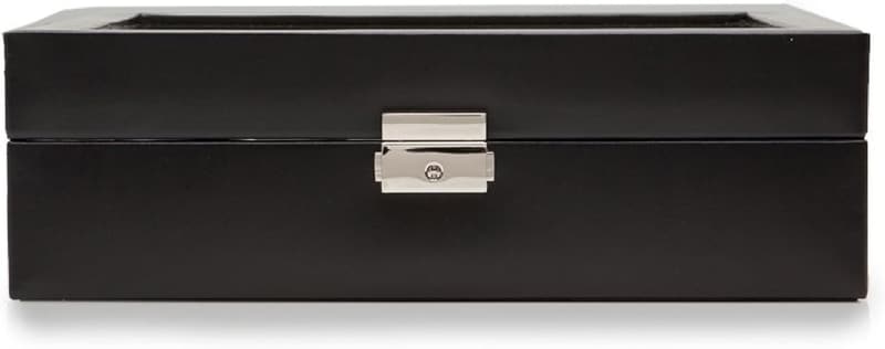 Black 10-Piece Watch Box with Faux Leather & Ultra-Suede Lining