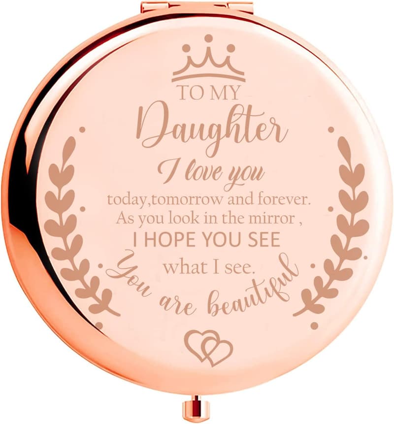 Birthday Gift for Daughter: Personalized Makeup Compact Mirror