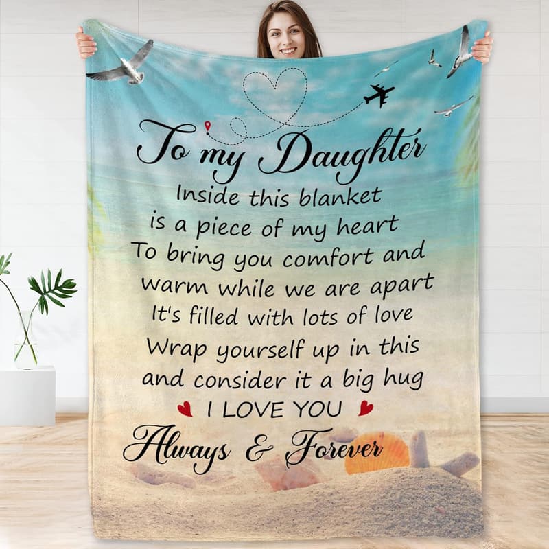 To My Daughter Soft Cozy Throw Blanket - Perfect for Mother's Day, Birthday, Graduation