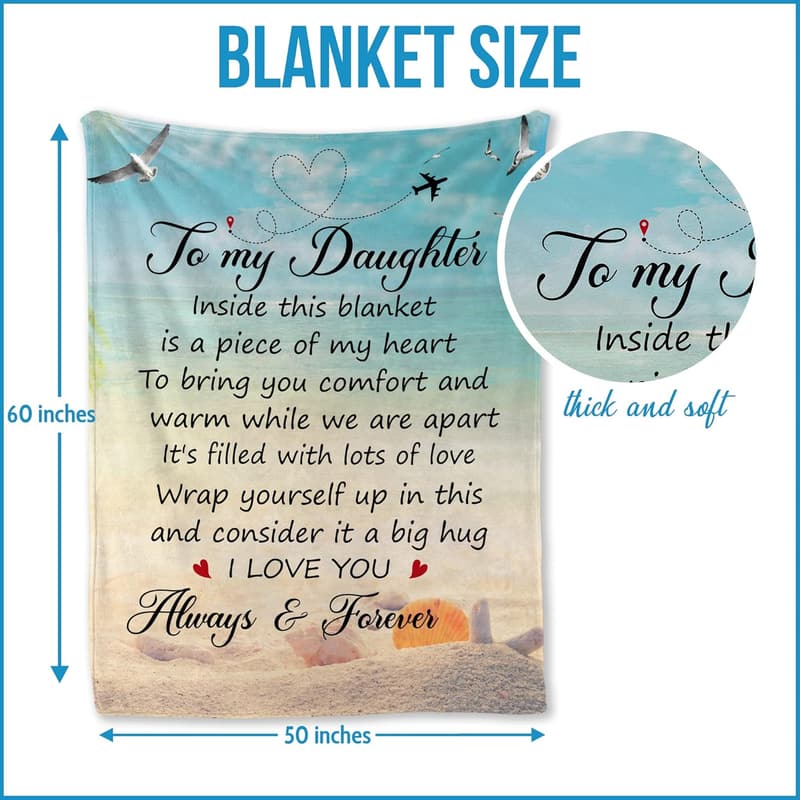 To My Daughter Soft Cozy Throw Blanket - Perfect for Mother's Day, Birthday, Graduation