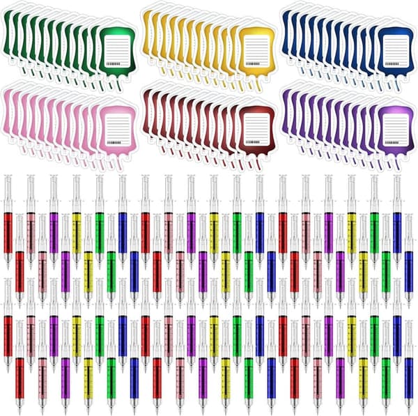 Nurse-themed Pen Set with Blood Bag Sticky Notes - 120 Pieces