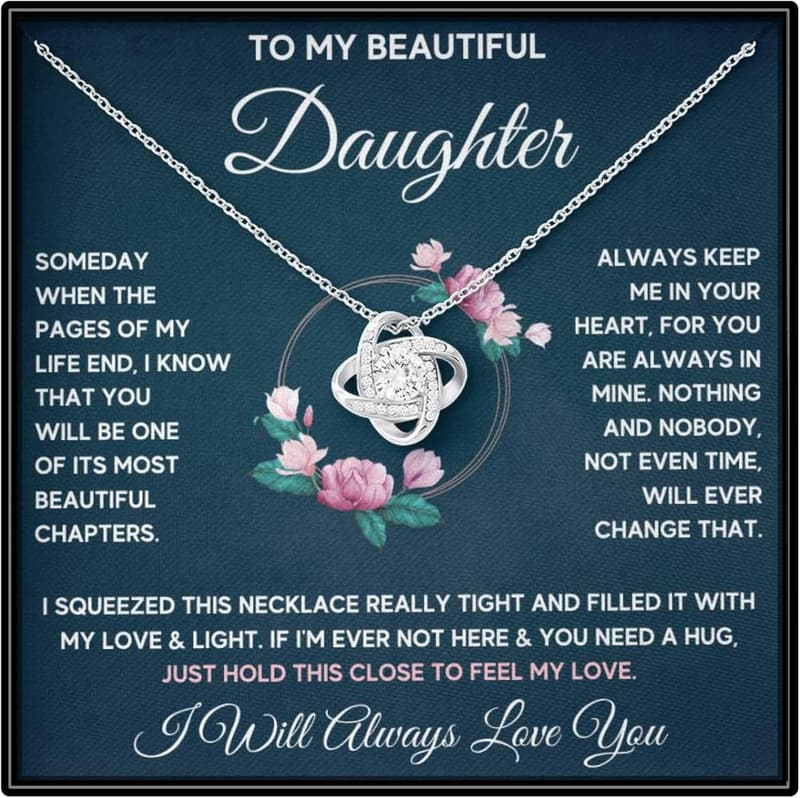 Mother-Daughter Necklace with Message Card for Birthdays