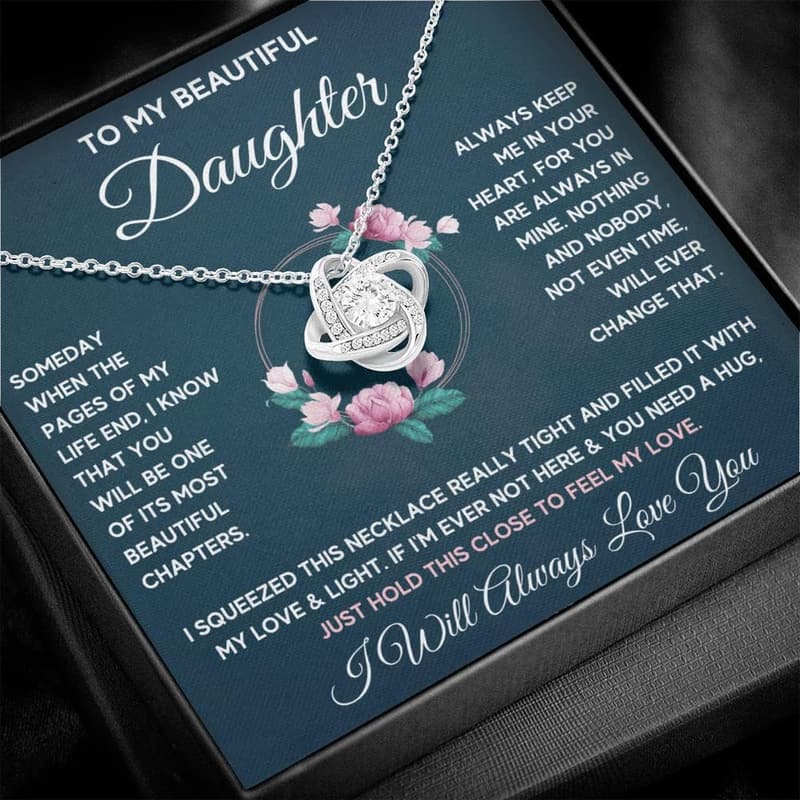 Mother-Daughter Necklace with Message Card for Birthdays