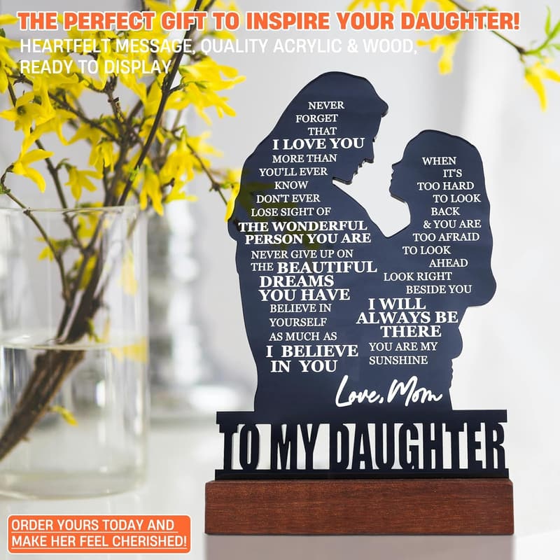 Inspirational Acrylic Plaque for Mother-Daughter