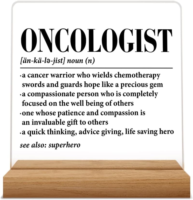 Oncologist Definition Acrylic Sign - Doctor Desk Decor Gift