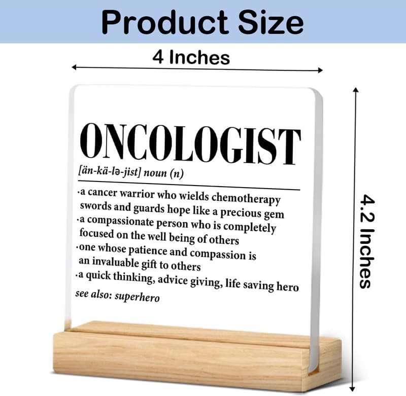 Oncologist Definition Acrylic Sign - Doctor Desk Decor Gift