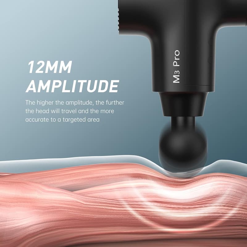 Deep Tissue Massage Gun for Athletes - Quiet, Powerful, Black