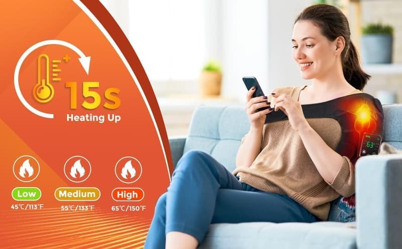 Portable Heated Knee Massager with Vibration for Pain Relief