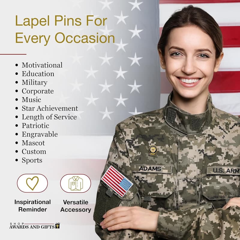 Veteran Retirement Lapel Pin, 1-1/8 Inch
