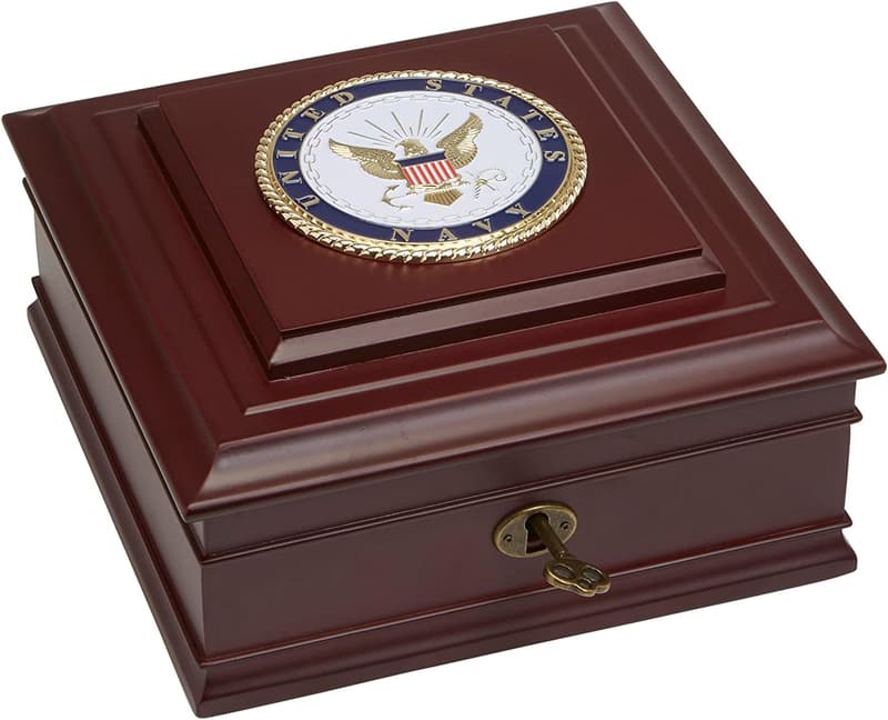 US Navy Medallion Desktop Box for Home or Office