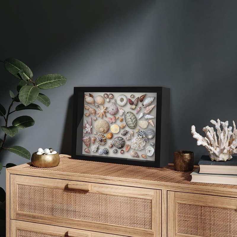 Shadow Box Frame 11x14 for Tabletop & Wall Display - Black
