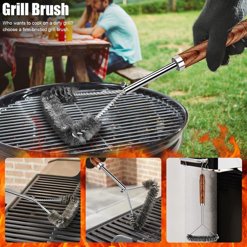 Fathers Day BBQ Grill Accessories Set - 31 Heavy Duty Tools