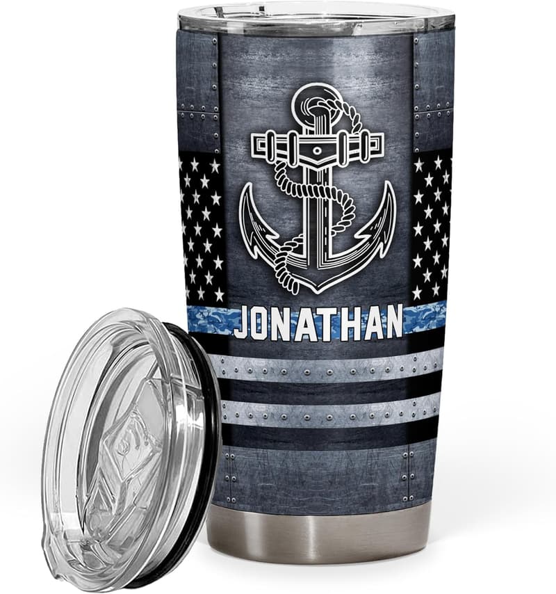 Veteran 20oz Personalized US Navy Tumbler with Lid