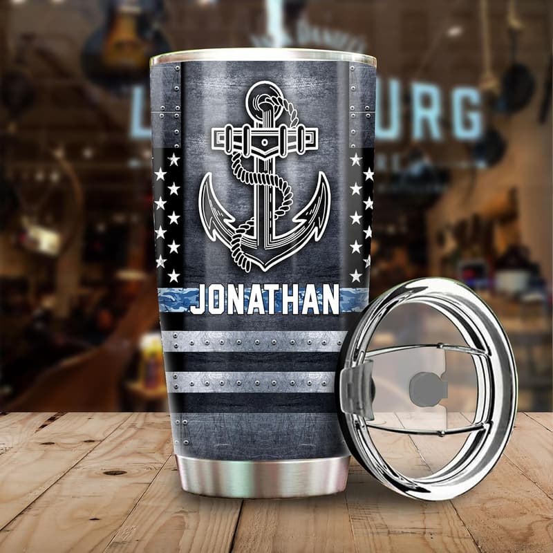 Veteran 20oz Personalized US Navy Tumbler with Lid