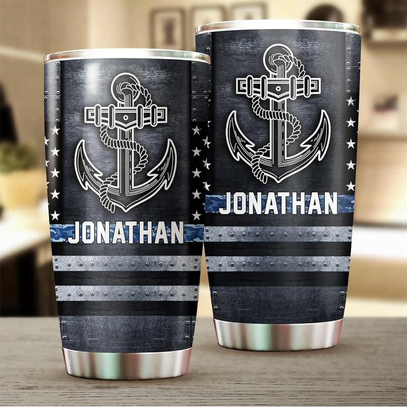 Veteran 20oz Personalized US Navy Tumbler with Lid