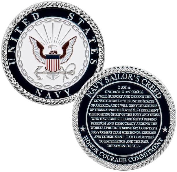 US Navy Sailor's Creed Challenge Coin - Veteran Owned