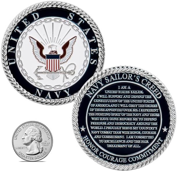 US Navy Sailor's Creed Challenge Coin - Veteran Owned