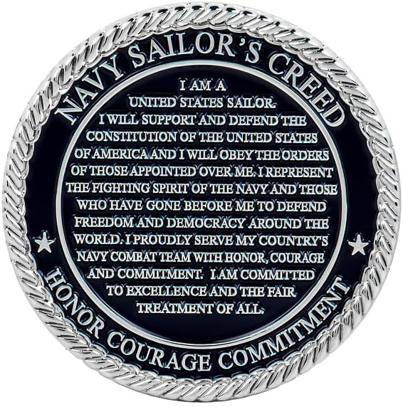 US Navy Sailor's Creed Challenge Coin - Veteran Owned