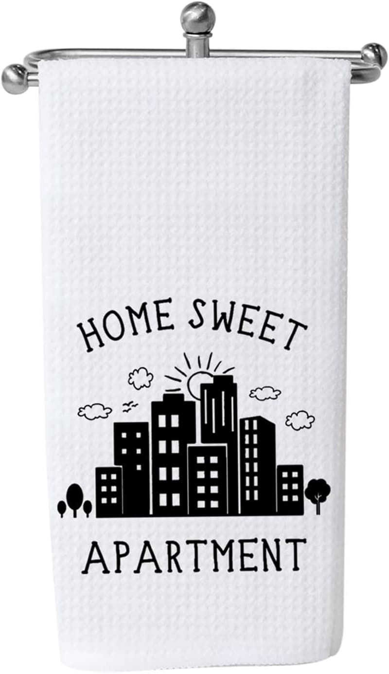 Housewarming Gift: Funny Kitchen Towel - Home Sweet Apartment