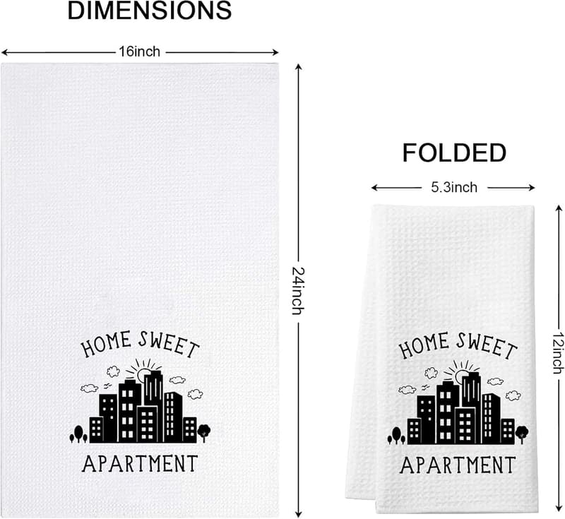 Housewarming Gift: Funny Kitchen Towel - Home Sweet Apartment