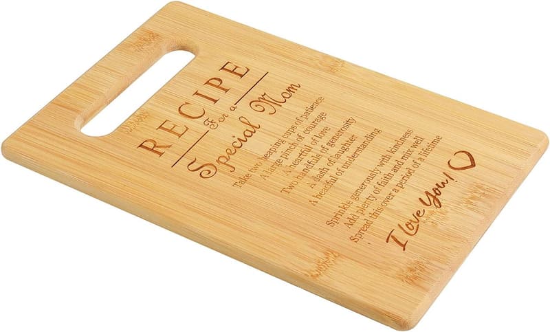 Mother's Day Bamboo Cutting Board with Heart Poem Gift