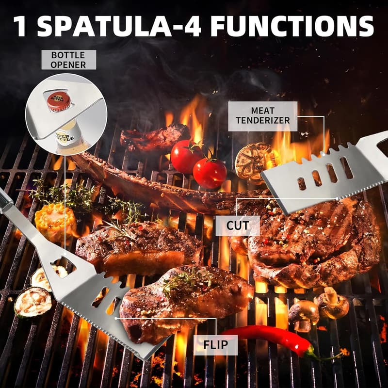 Father's Day 11-Piece Stainless Steel BBQ Grilling Set