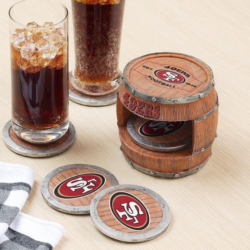 NFL Team Logo 5-Pack Barrel Coaster Set