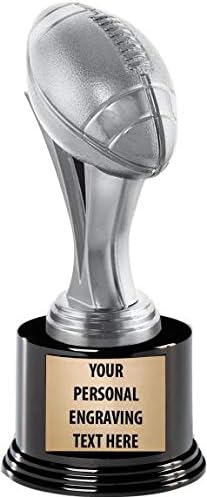 Personalized Silver Football Trophy with Custom Engraving