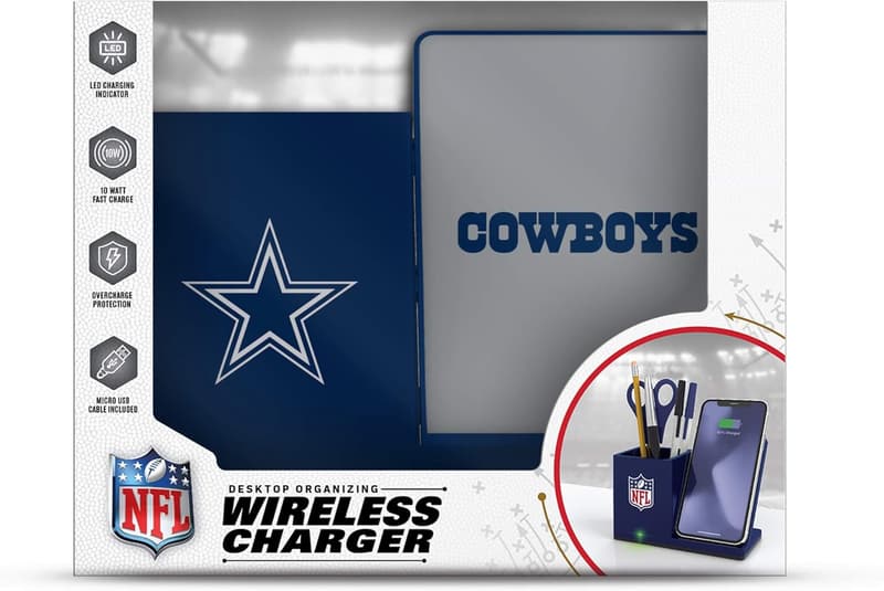 NFL Unisex Wireless Charging Stand & Desktop Organizer