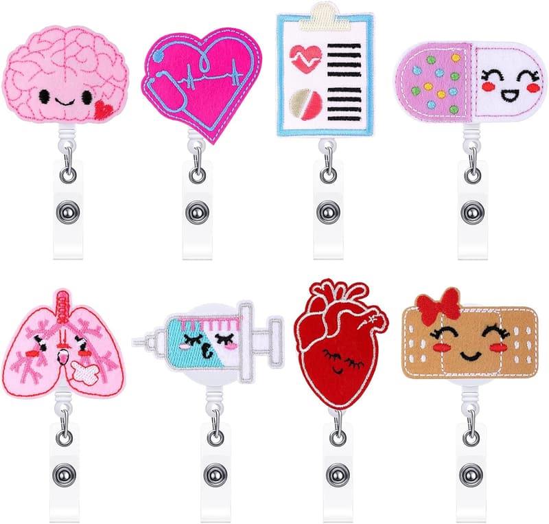 Cute Felt Nurse Badge Reels - 8 Pcs Pediatric Gift Set