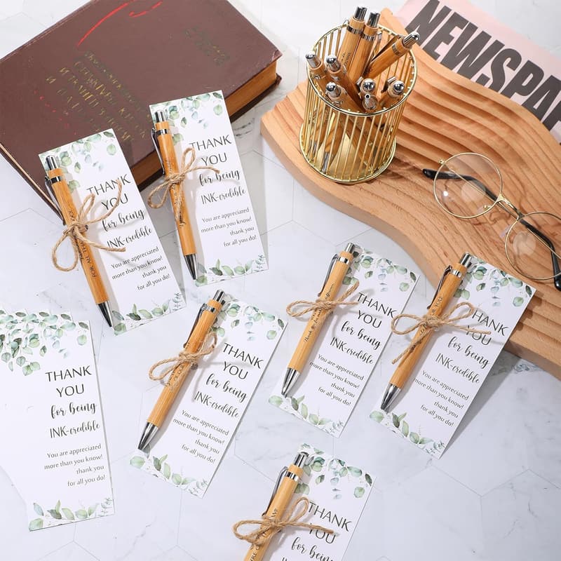 Graduation Appreciation Gifts: Bamboo Pens & Thank You Cards