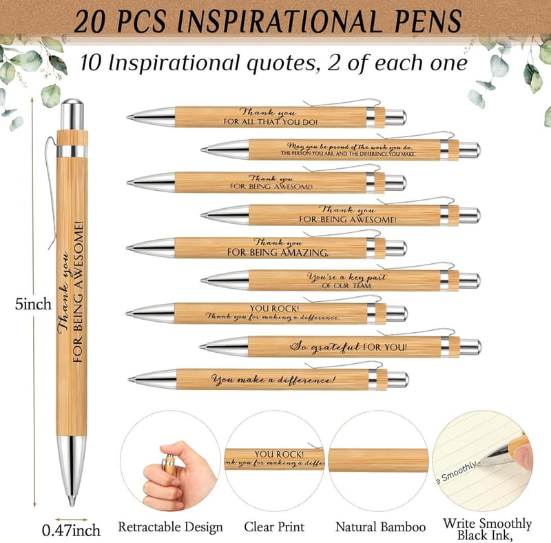 Graduation Appreciation Gifts: Bamboo Pens & Thank You Cards