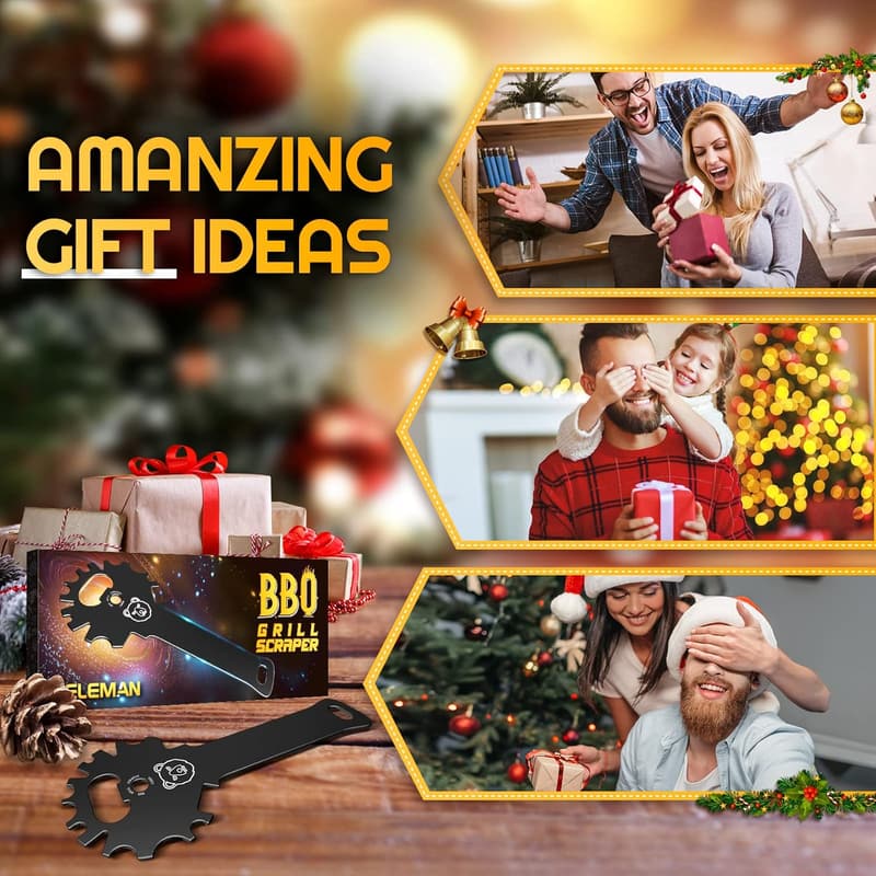 Christmas BBQ Grill Scraper Gift for Men & Teens