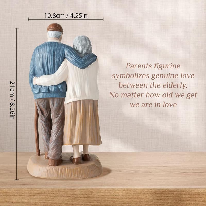 Senior Couple Figurine Statue: Anniversary & Birthday Gift