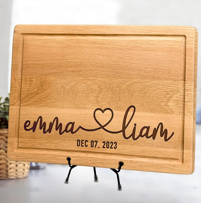 Custom Engraved Cutting Board for Couples - Unique Gift Idea