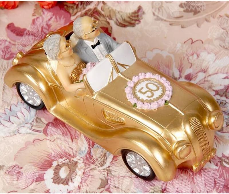 50th Anniversary Car Figurines for Parents & Grandparents