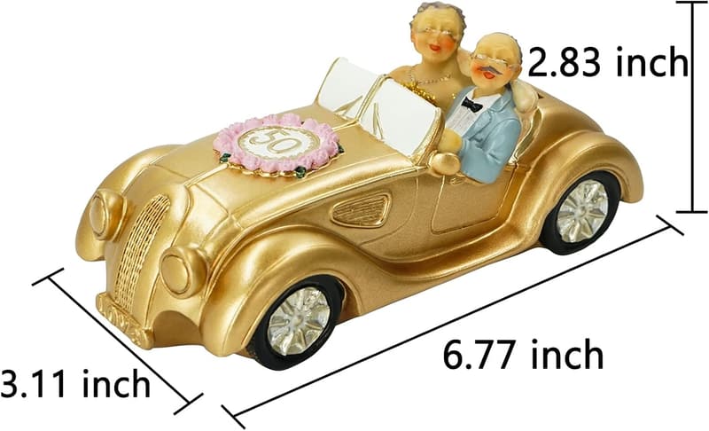 50th Anniversary Car Figurines for Parents & Grandparents