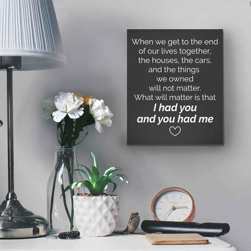End of Our Lives Together Wooden Sign - Romantic Wall Decor for Couples