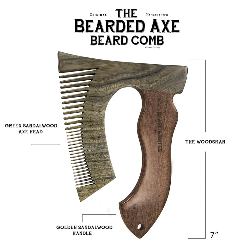 Artisan Green and Golden Sandalwood Beard Comb