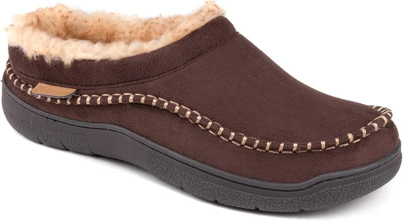 Men's Indoor/Outdoor Fuzzy Moccasin Slippers