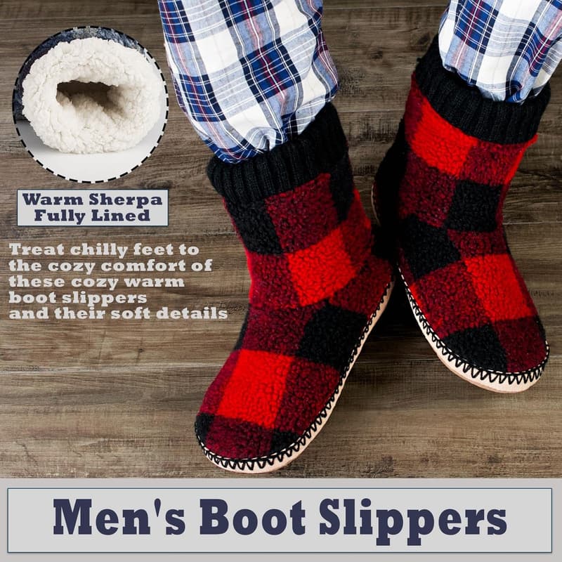Men's Cozy Sherpa Fleece Winter Moccasin Boots